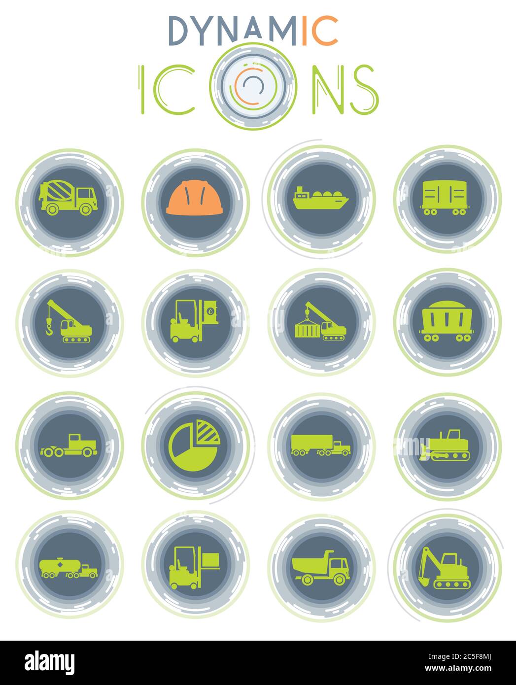 Industrial dynamic icons Stock Vector