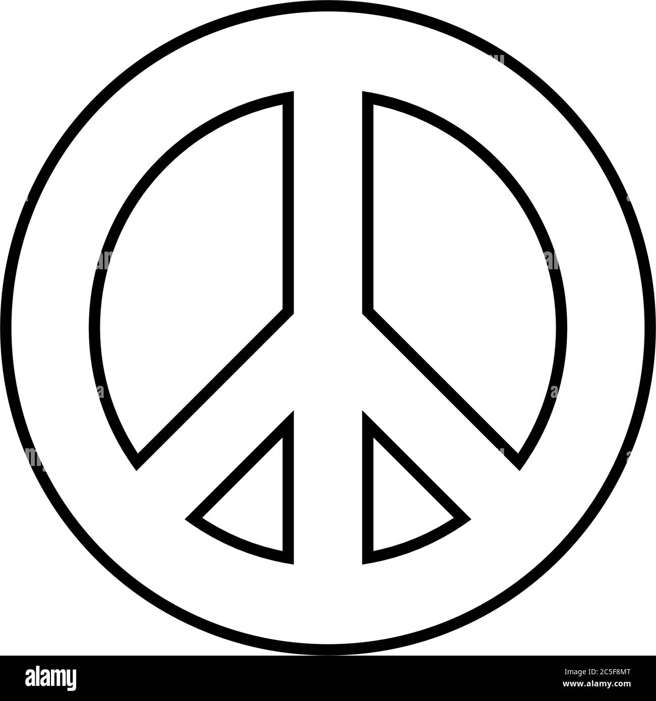 Peace and love symbol vector antiwar pacifism icon hippie culture sign illustration Stock Vector