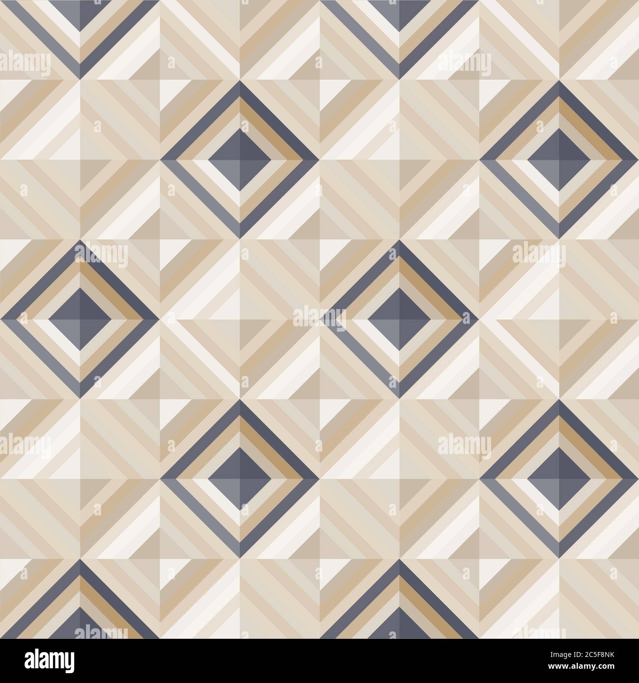 Geometrical pattern in dark gray&golden colors, seamless vector background. Stock Vector