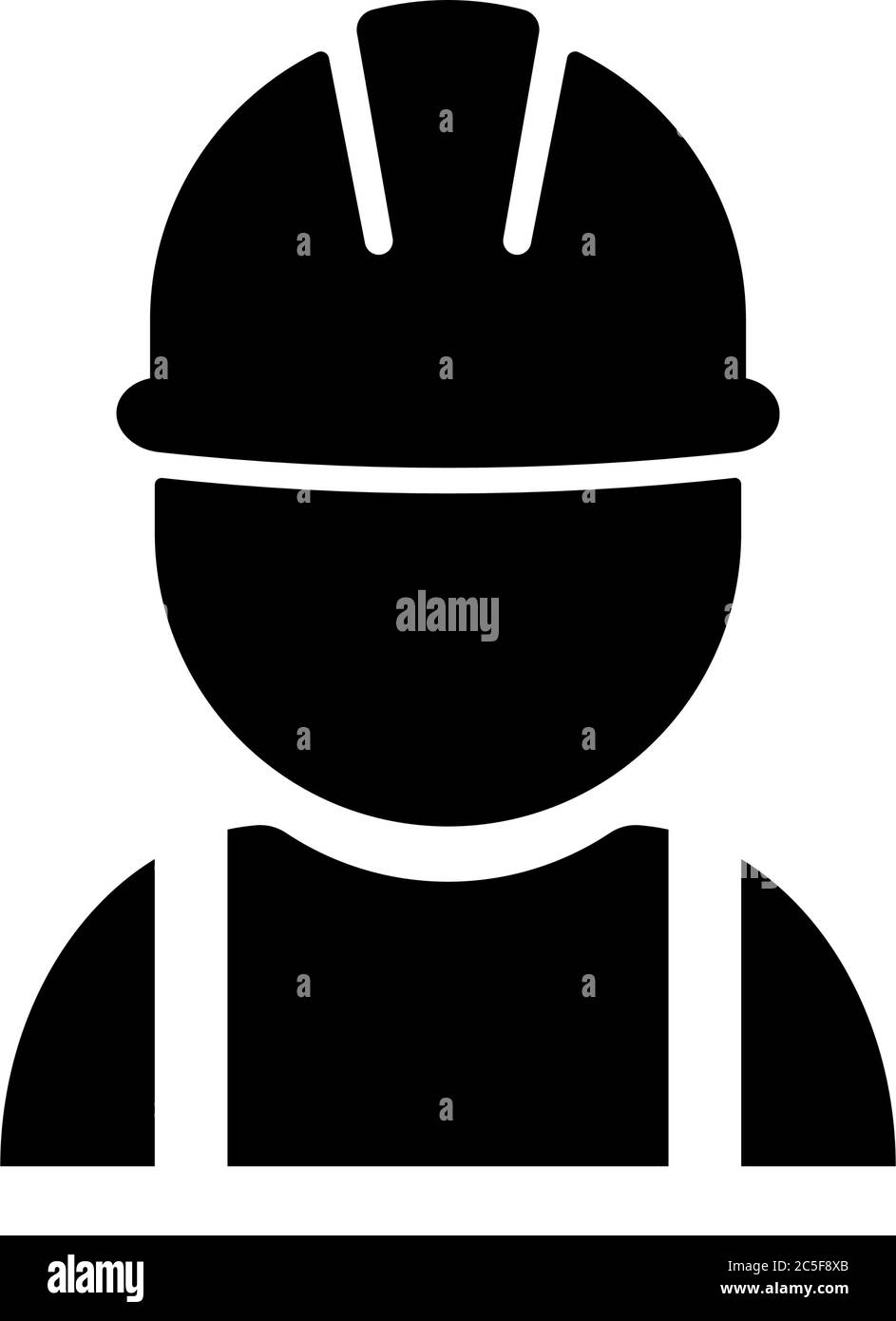 Engineer Avatar. Architect In Helmet Thin Line Flat Color Icon