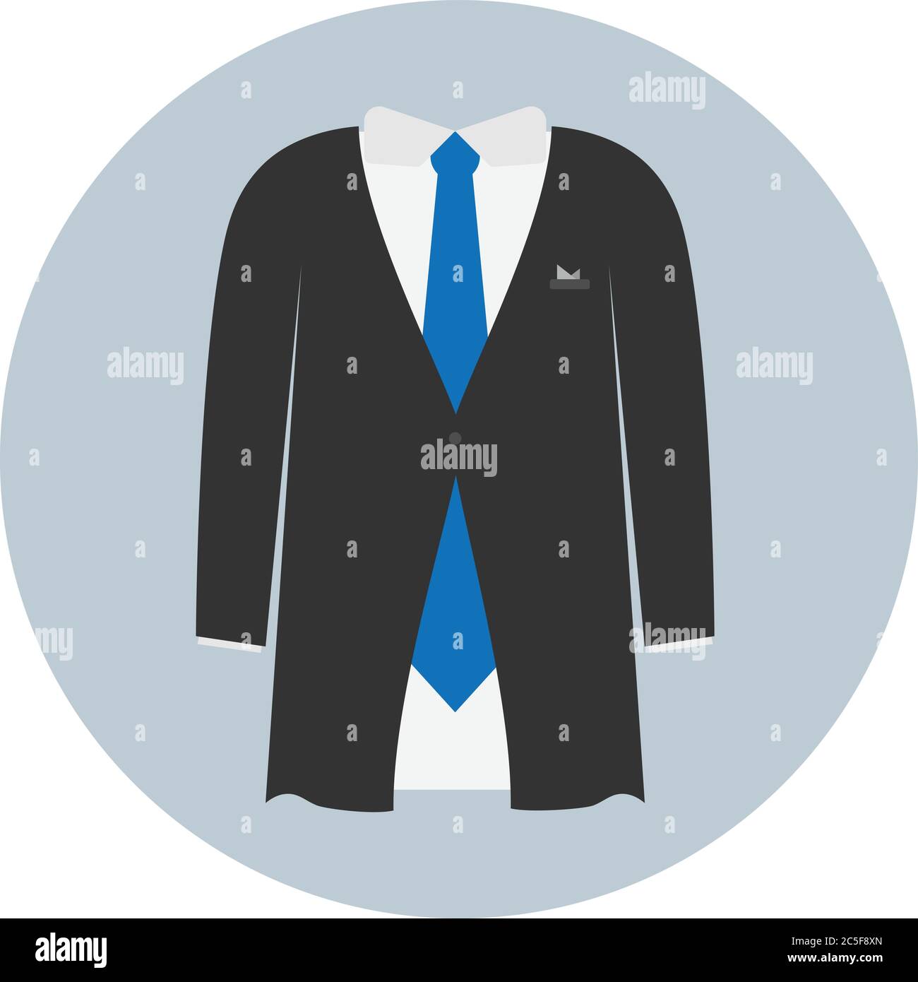 Black Business Suit With Blue Tie Men Fashion Vector Illustration Stock ...