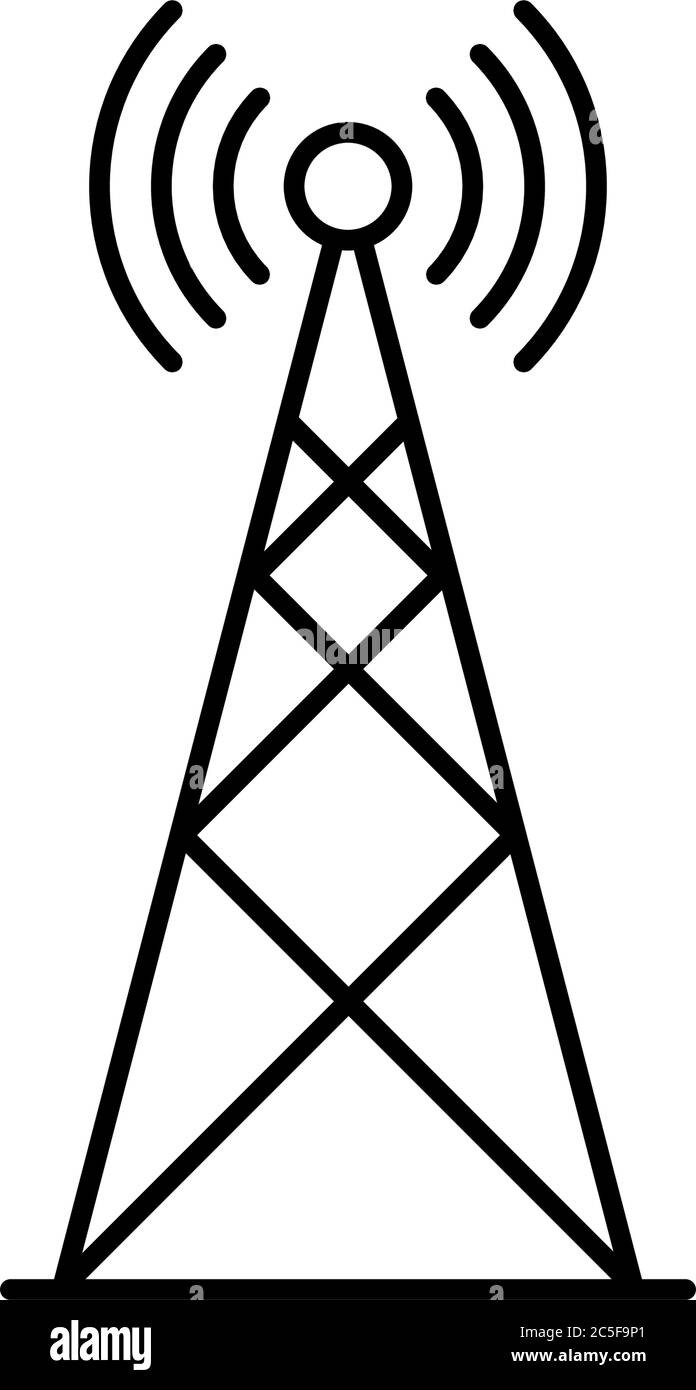 Antenna icon vector illustration broadcasting communication tower Stock Vector