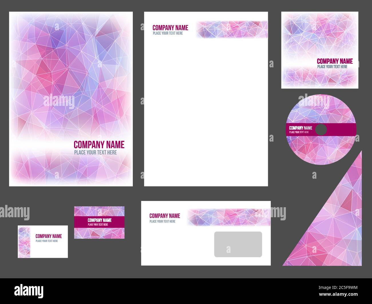 Corporate identity for company or event. Vector template for business stationery. Stock Vector