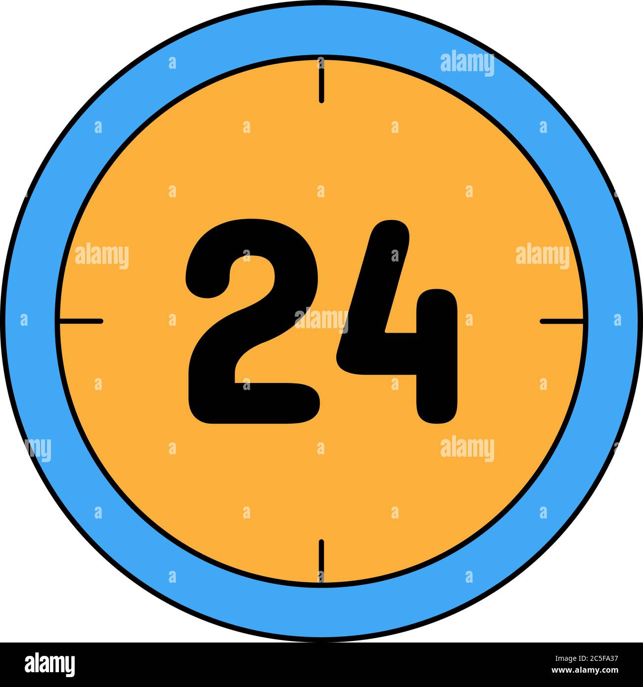 24 hours clock icon always open or fast shipping online store concept vector illustration Stock Vector