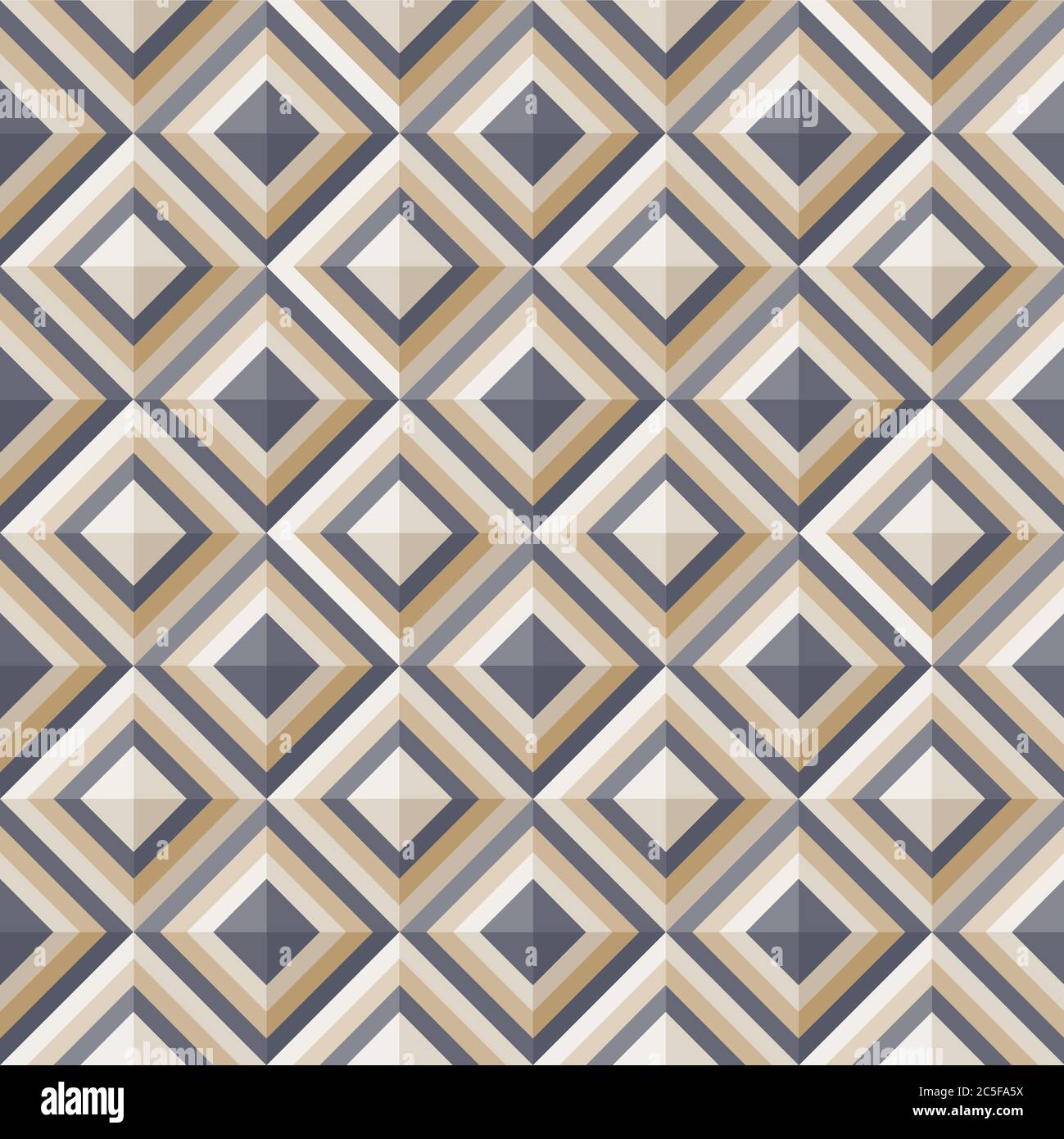Geometrical pattern in dark gray&golden colors, seamless vector background. Stock Vector