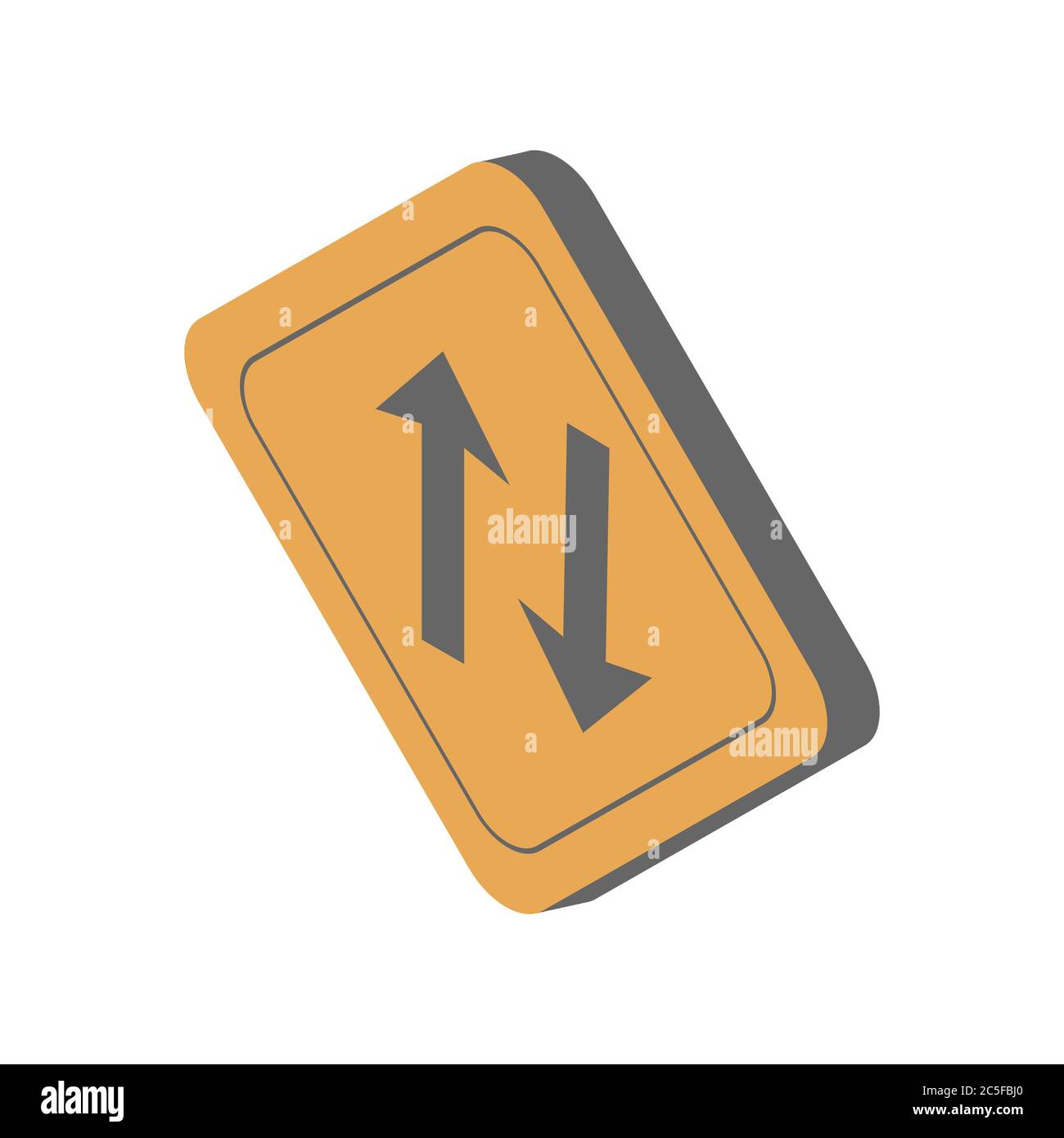 Road Sign on white background. Vector illustration in trendy Isometric style. EPS 10 Stock Vector