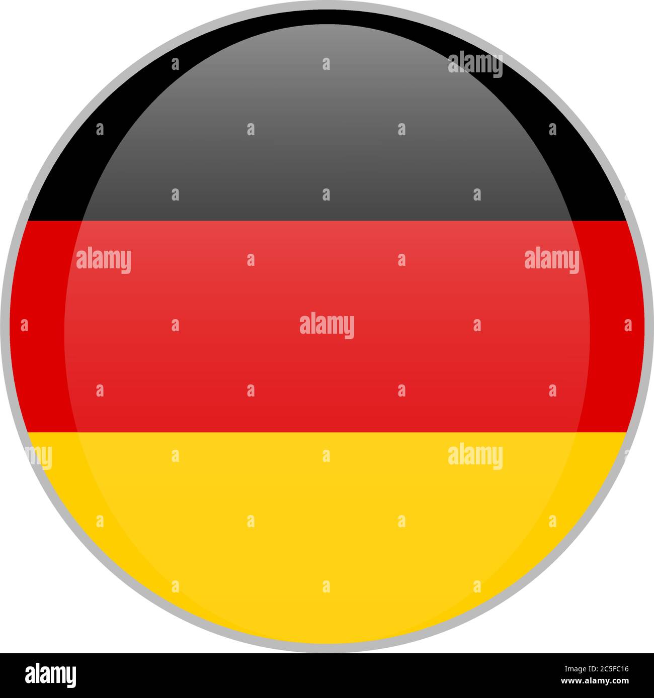 The national German flag round glossy icon. Germany badge Isolated on