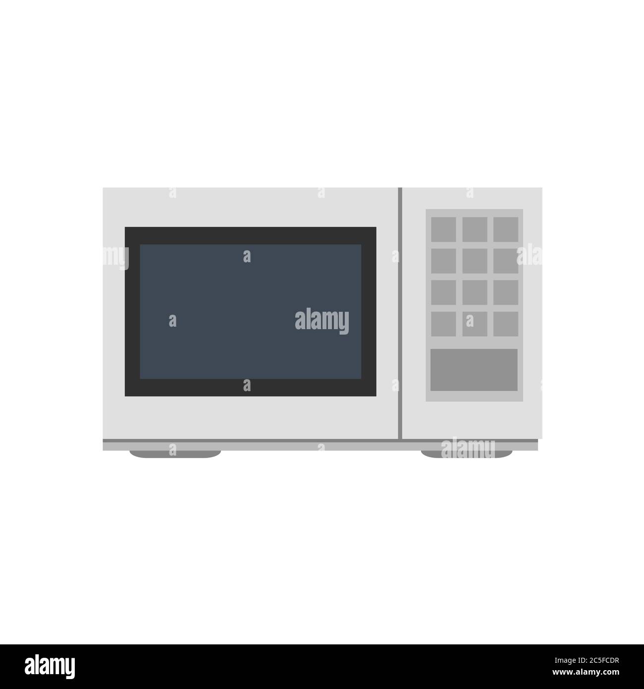 Microwave oven kitchen on white background. Kitchen appliance isolated electric element icon. Vector illustration EPS 10. Stock Vector