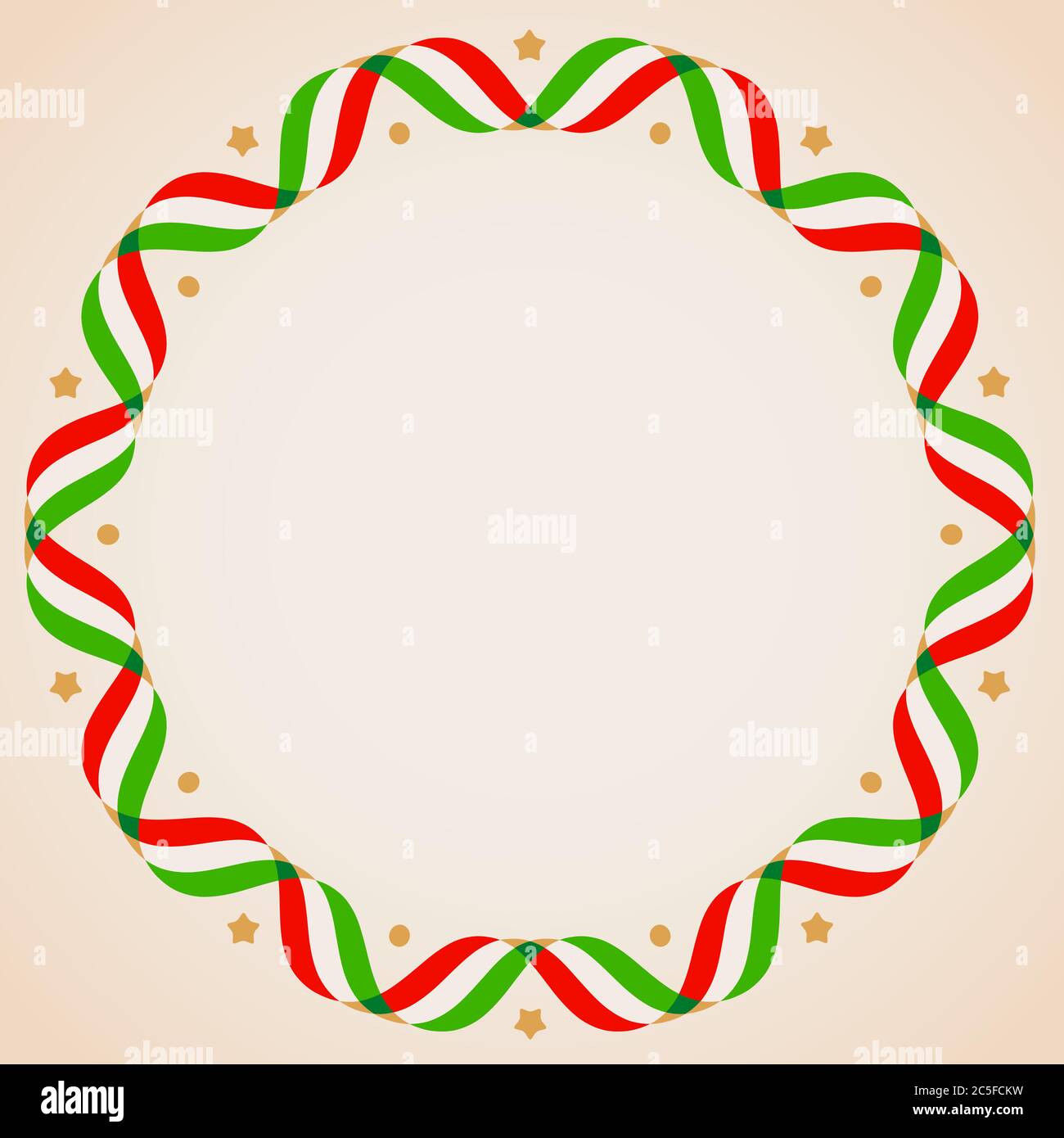 Design elements round frame with ribbons in italian flag colors