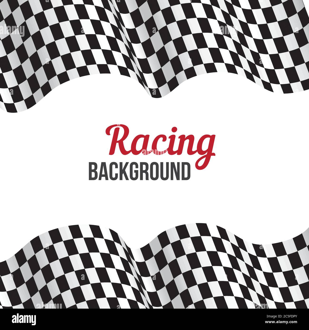 Black and white checkered auto racing flags and finishing tape vector