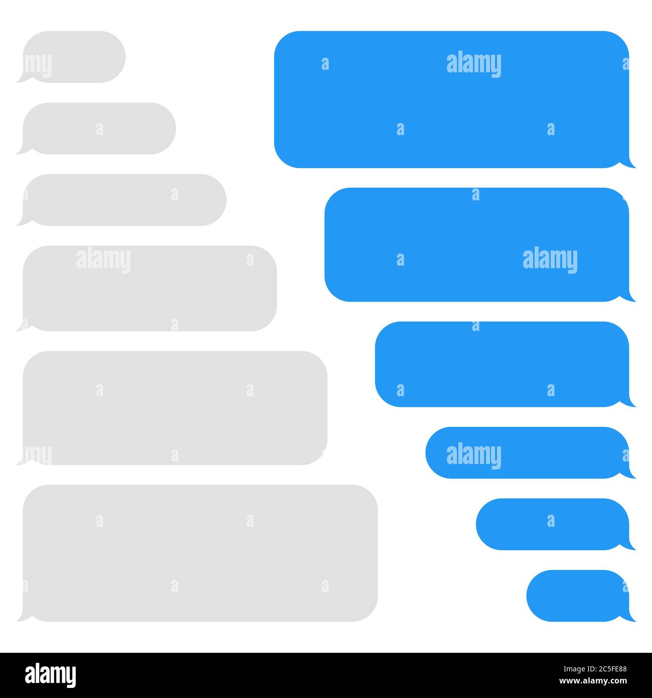 Blank vector message bubbles. Chat or messenger speech bubble. SMS text  frame. Short message sending Stock Vector Image & Art - Alamy