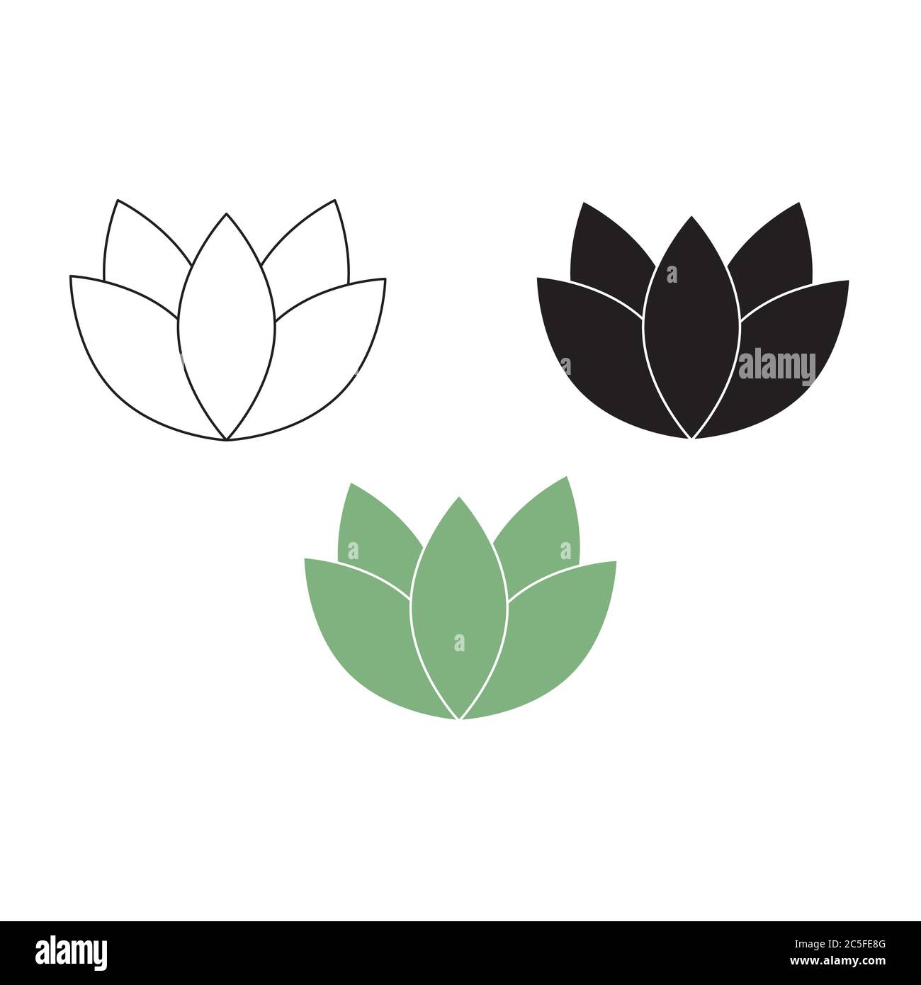 Lotus flowers design logo template icon set Stock Vector Image & Art ...