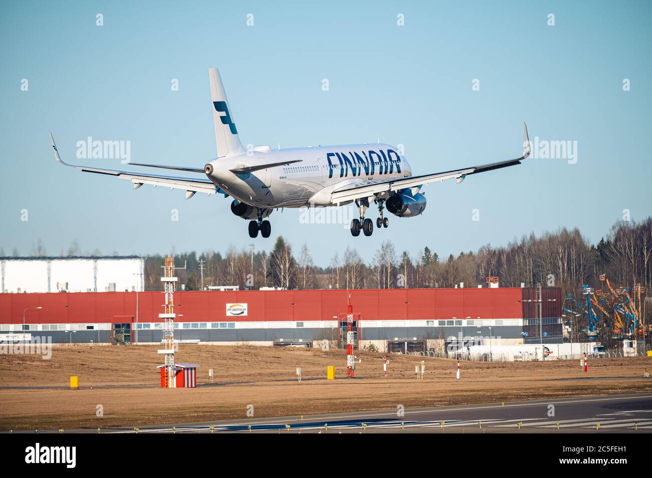Vantaa / Finland - February 25, 2020: An airplane operated by Finnair ...