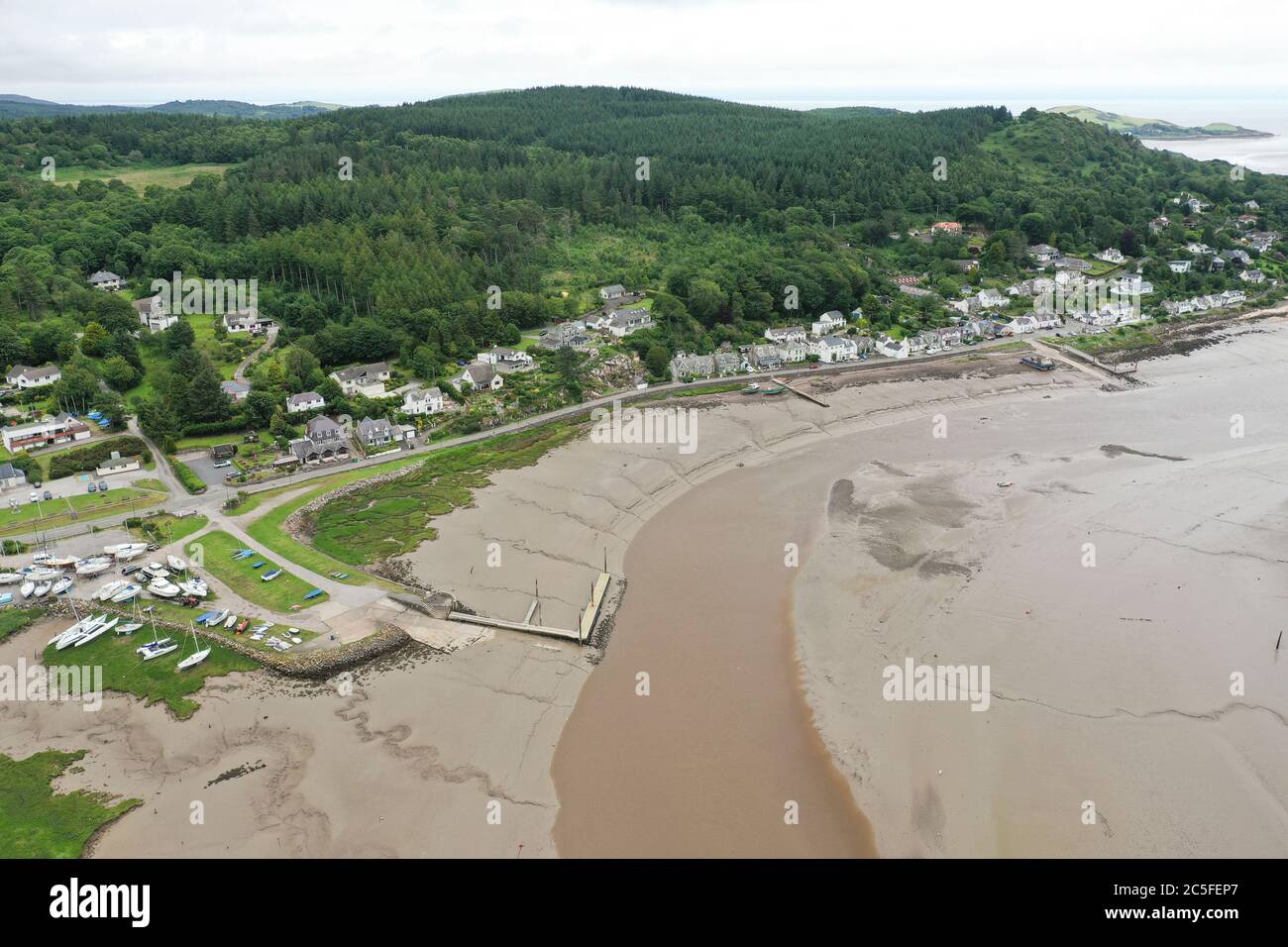 Aerial drone view of Kippford Dumfries and Galloway Stock Photo - Alamy