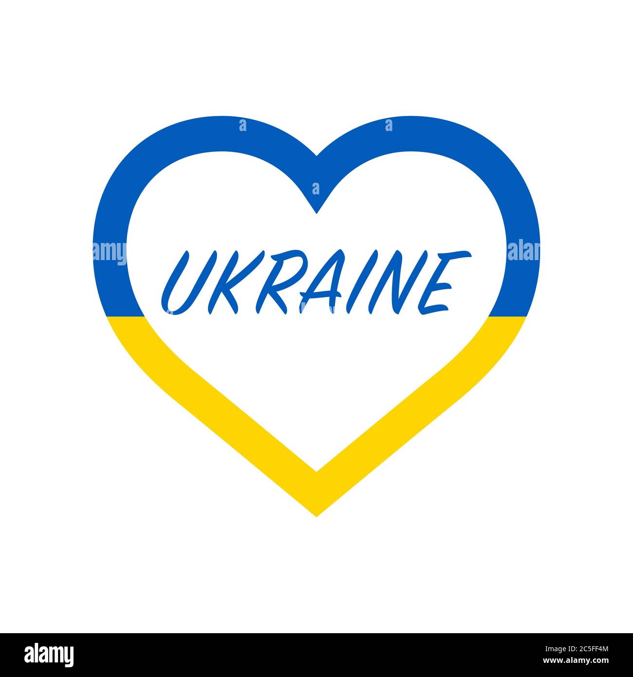 Ukraine flag in heart. I love my country. sign. Stock vector illustration isolated on white background. Stock Vector
