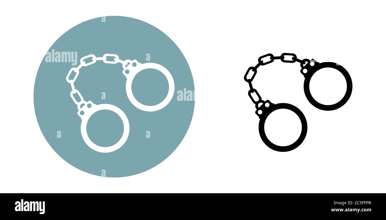 Handcuffs icons set. Trendy flat style for graphic design, web-site ...