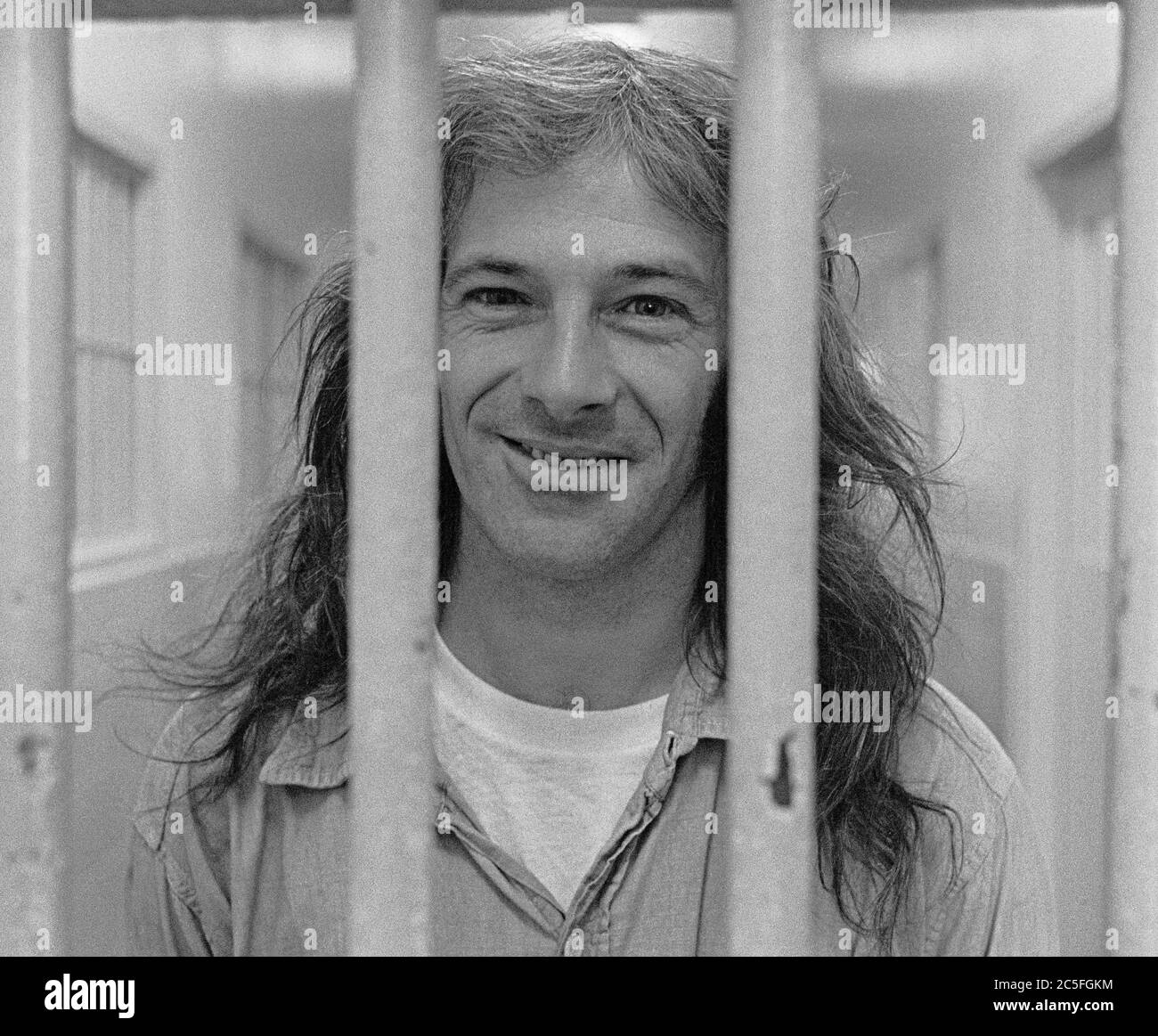 Dennis Robert Peron, a San Francisco activist, in San Bruno jail in the late 70s Stock Photo