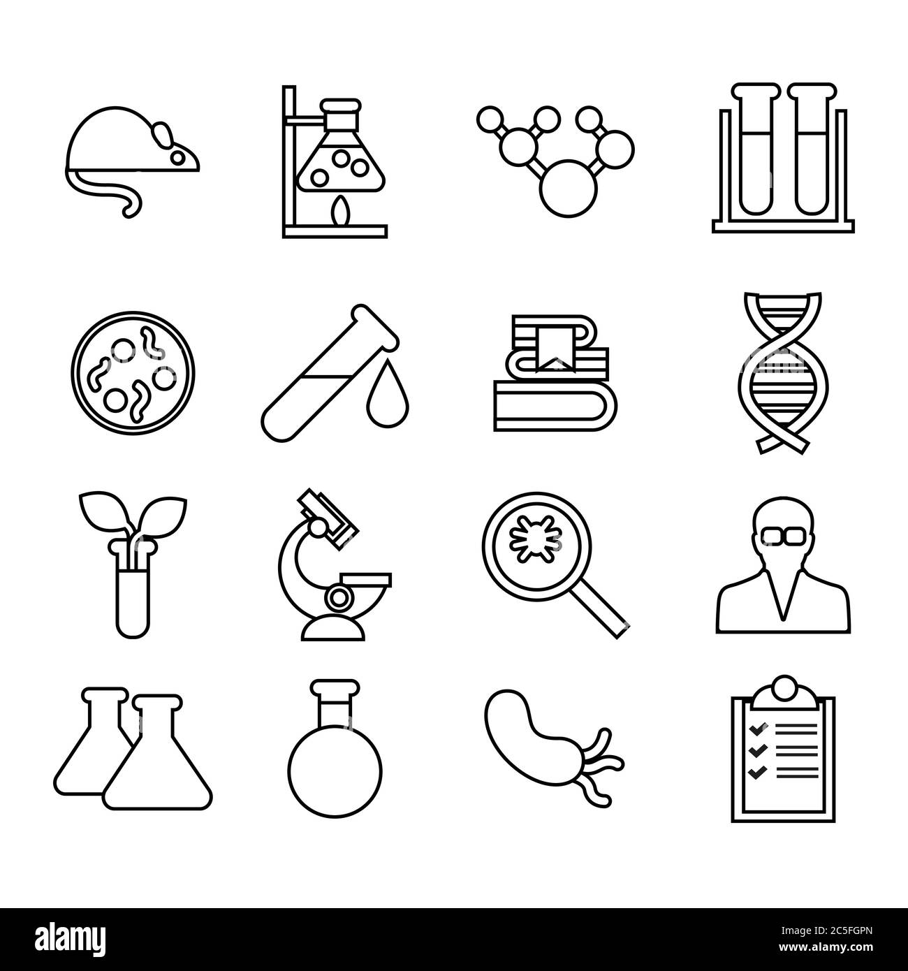 Science and laboratory icons set. Trendy flat style for graphic design ...