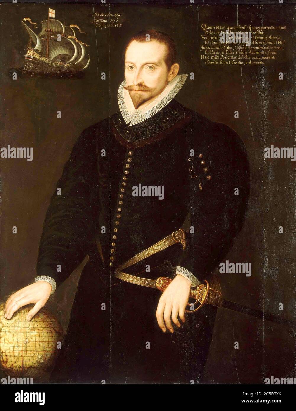 James Lancaster commanded the first East India Company voyage in 1601. Sir James Lancaster VI (1554 – 1618) prominent Elizabethan trader and privateer. Stock Photo