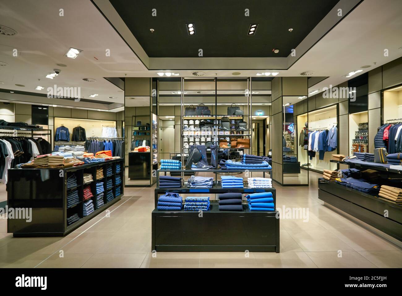 MUNICH, GERMANY - CIRCA JANUARY, 2020: interior shot of Hugo Boss store in  Munich Airport Stock Photo - Alamy