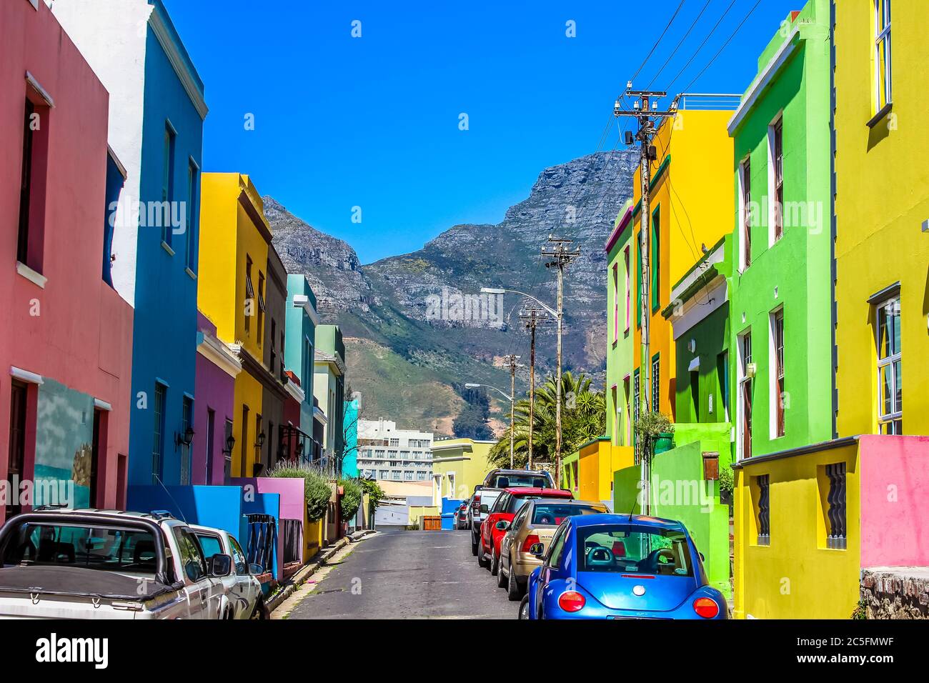 Colorful streets of BoKaap a cape malay colony in Cape Town South