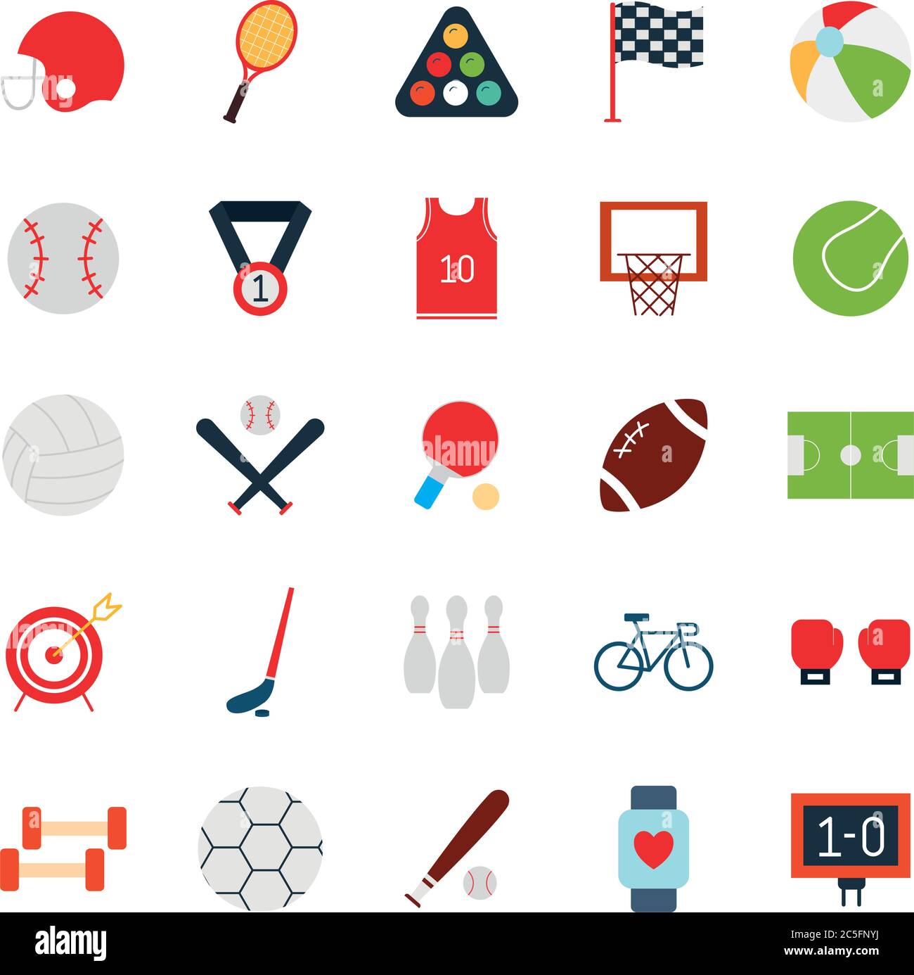 flat style icon set design, Sport hobby competition and game theme