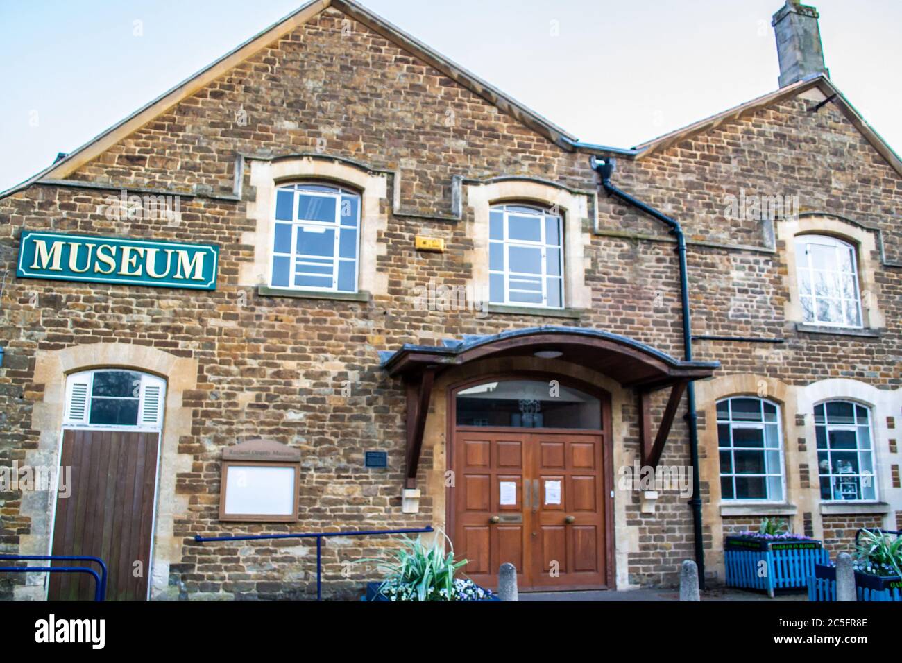 OAKHAM/RUTLAND, ENGLAND- 18 APRIL 2020: Rutland Museum exterior in ...