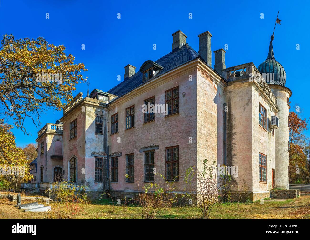 Talne, Ukraine 10.19.2019. Abandoned Count Shuvalov Palace in Talne village, Cherkasy region, Ukraine, at fall Stock Photo