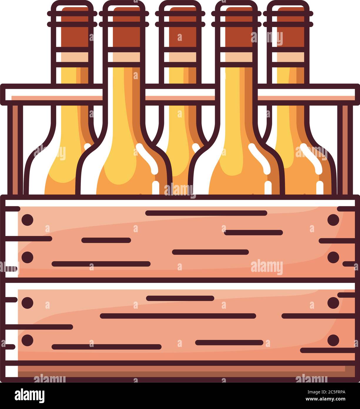 Beer bottles box design, Pub alcohol bar brewery drink ale and lager