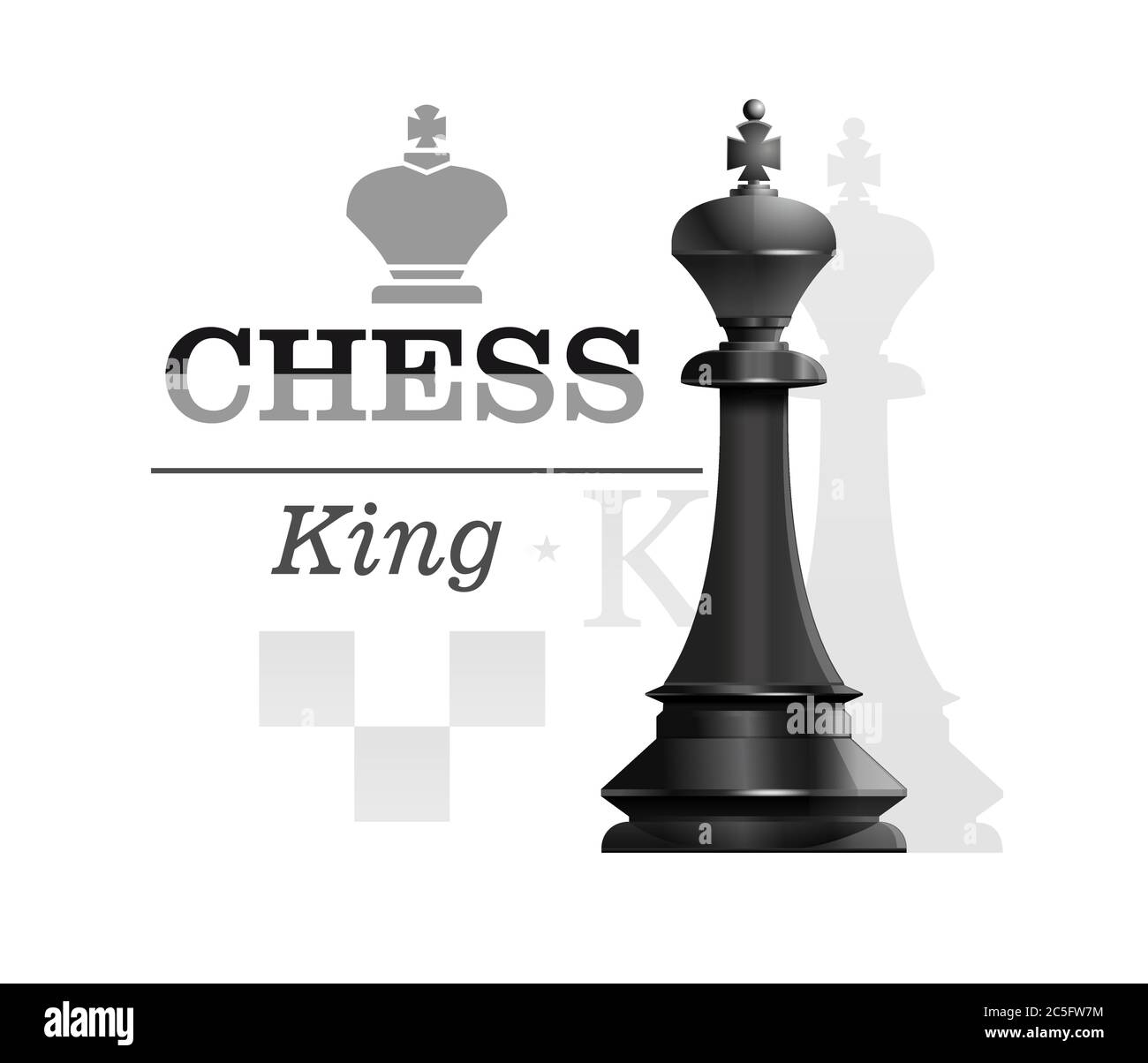 Black chess King piece on white background Stock Vector Image & Art - Alamy