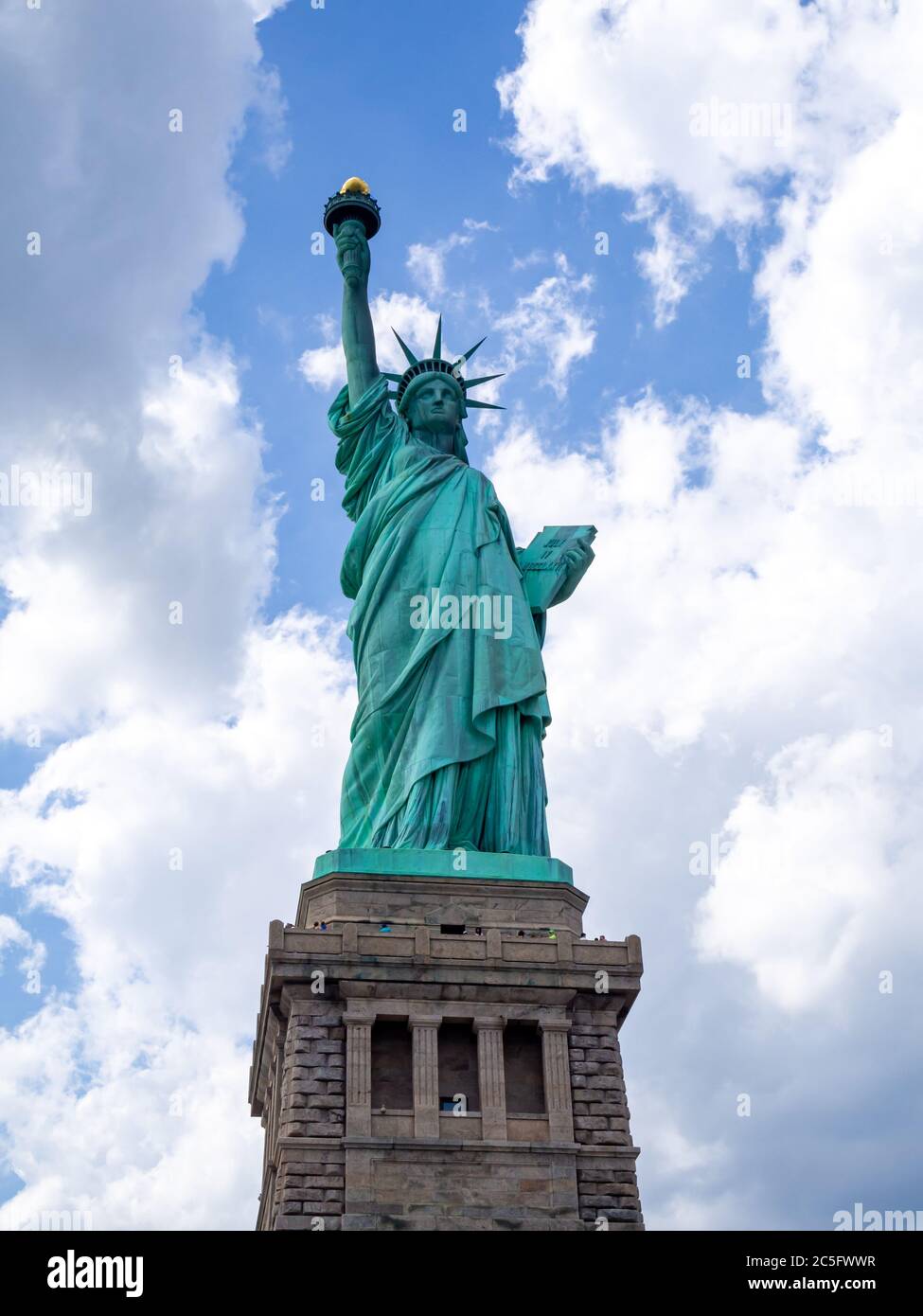 close front view of Statue of Liberty in America on a hot summer day Stock  Photo - Alamy