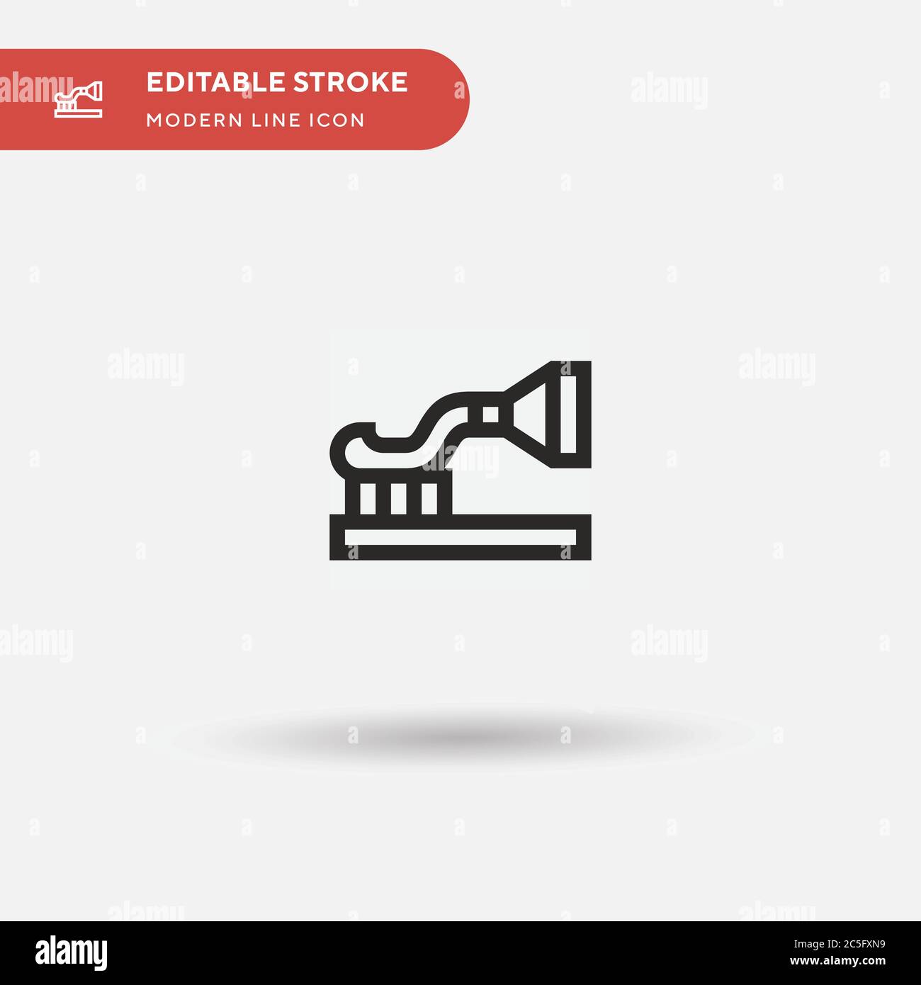 Toothbrush Simple vector icon. Illustration symbol design template for web mobile UI element. Perfect color modern pictogram on editable stroke. Toothbrush icons for your business project Stock Vector