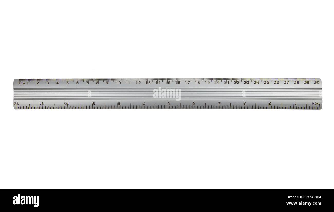 Metal Ruler isolated on white background Stock Photo - Alamy