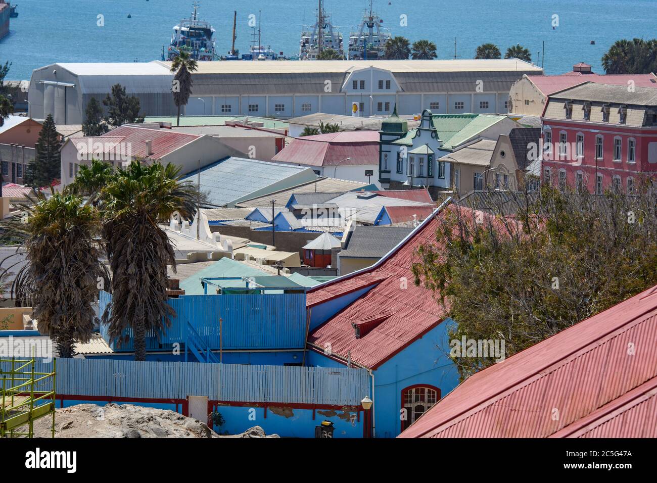 Colorful Rooftops in Luderitz, Namibia Stock Photo