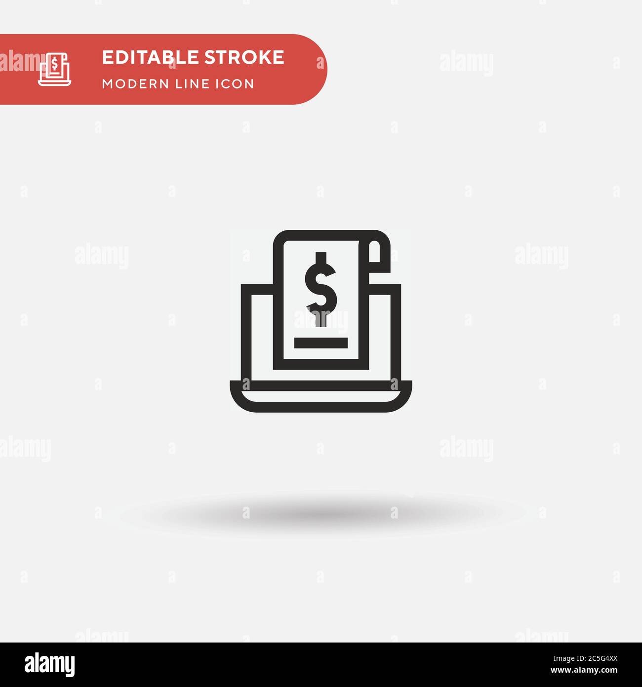 Receipt Simple vector icon. Illustration symbol design template for web mobile UI element. Perfect color modern pictogram on editable stroke. Receipt icons for your business project Stock Vector