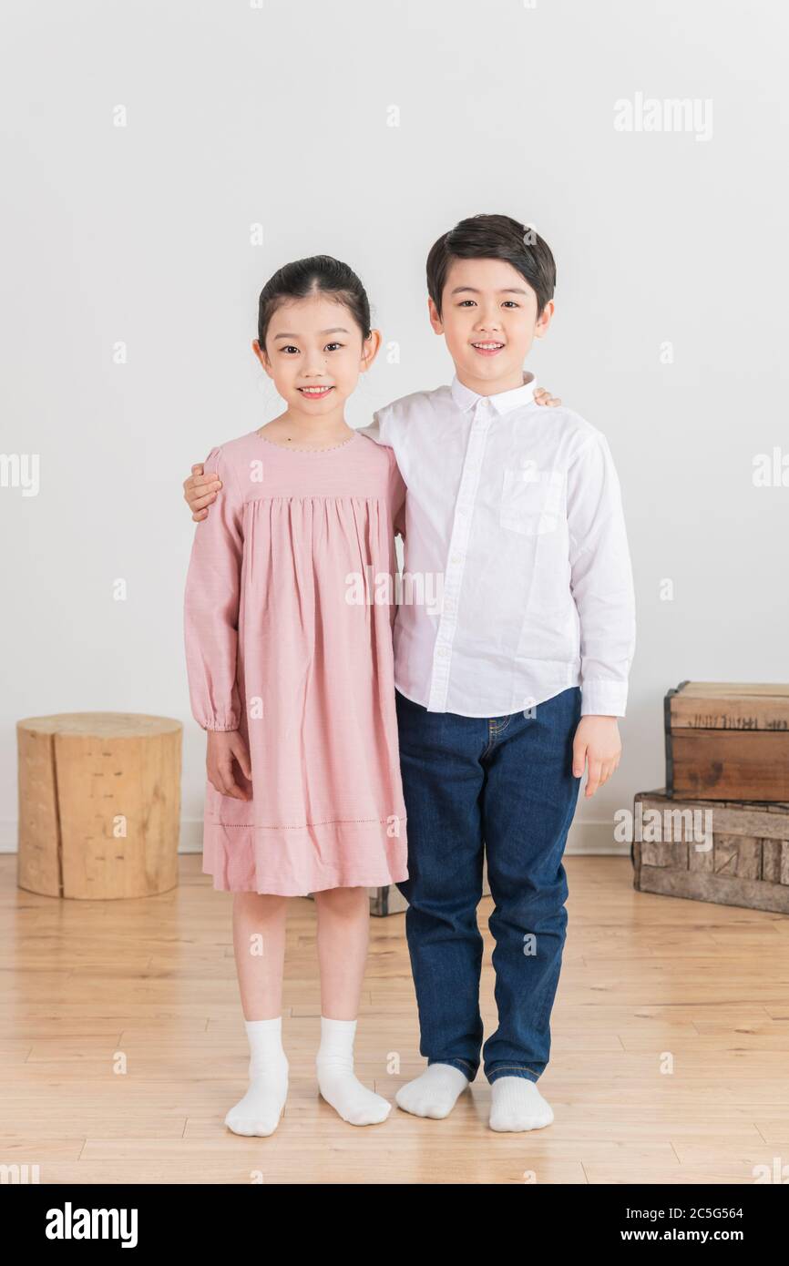 Happy children concept, a portrait of asian children smiling 226 Stock