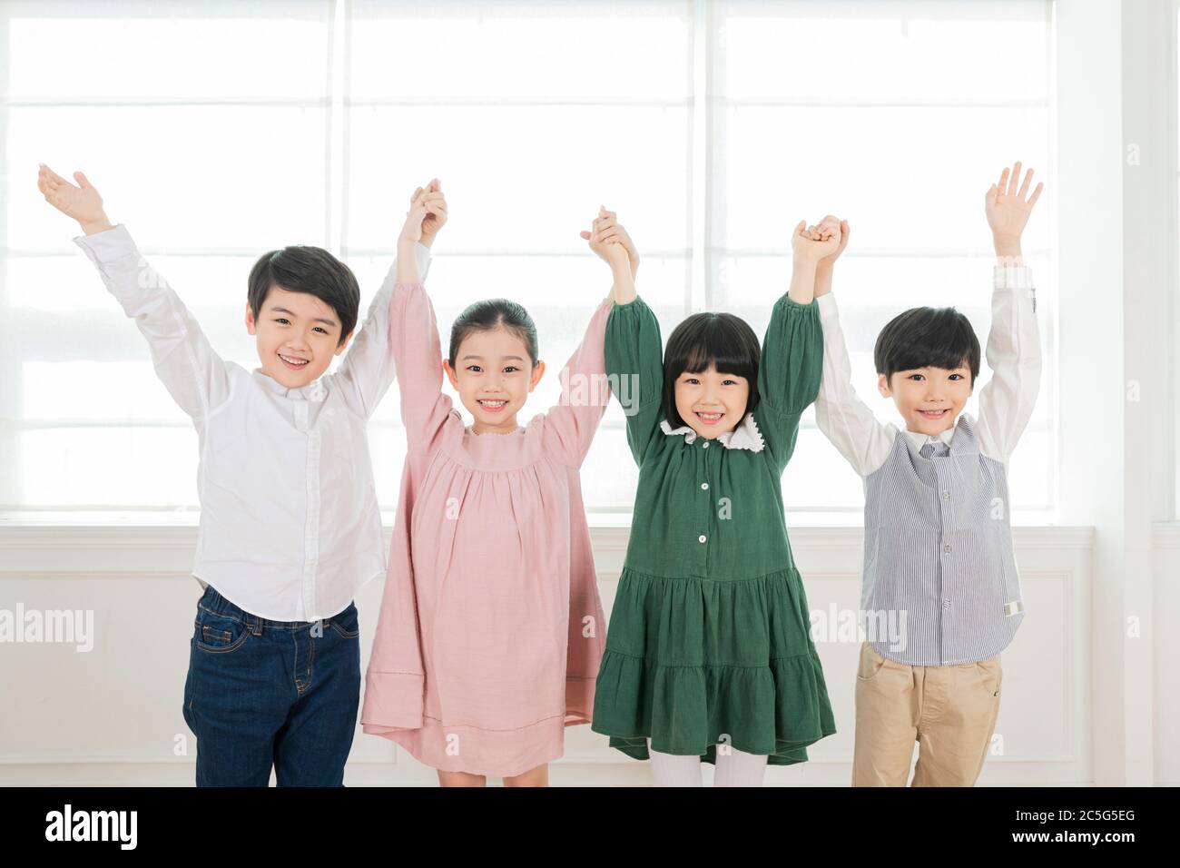 Happy children concept, a portrait of asian children smiling 191 Stock