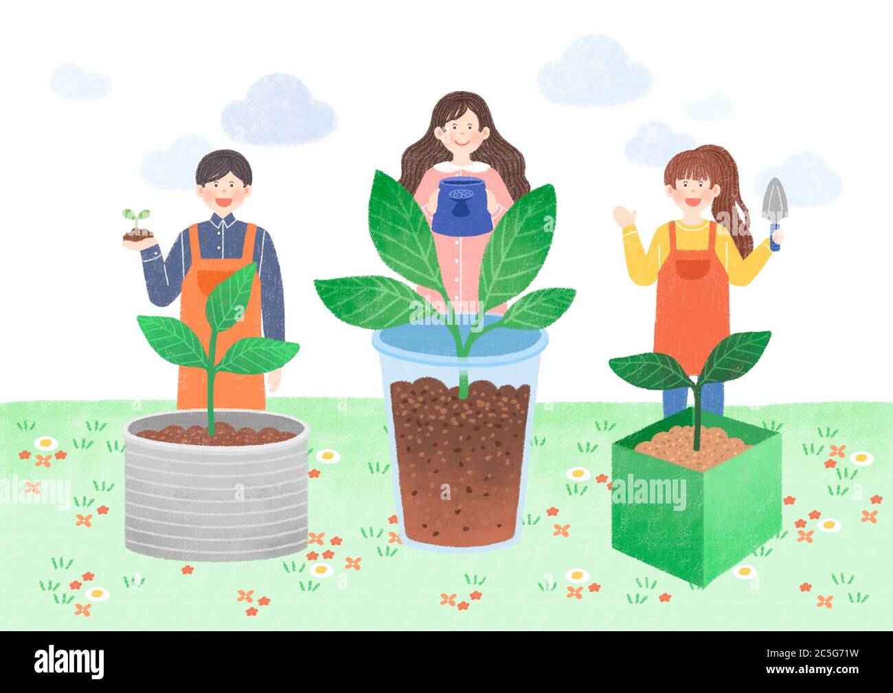 Ecology design concept. tree planting, recycling illustration 005 Stock Vector