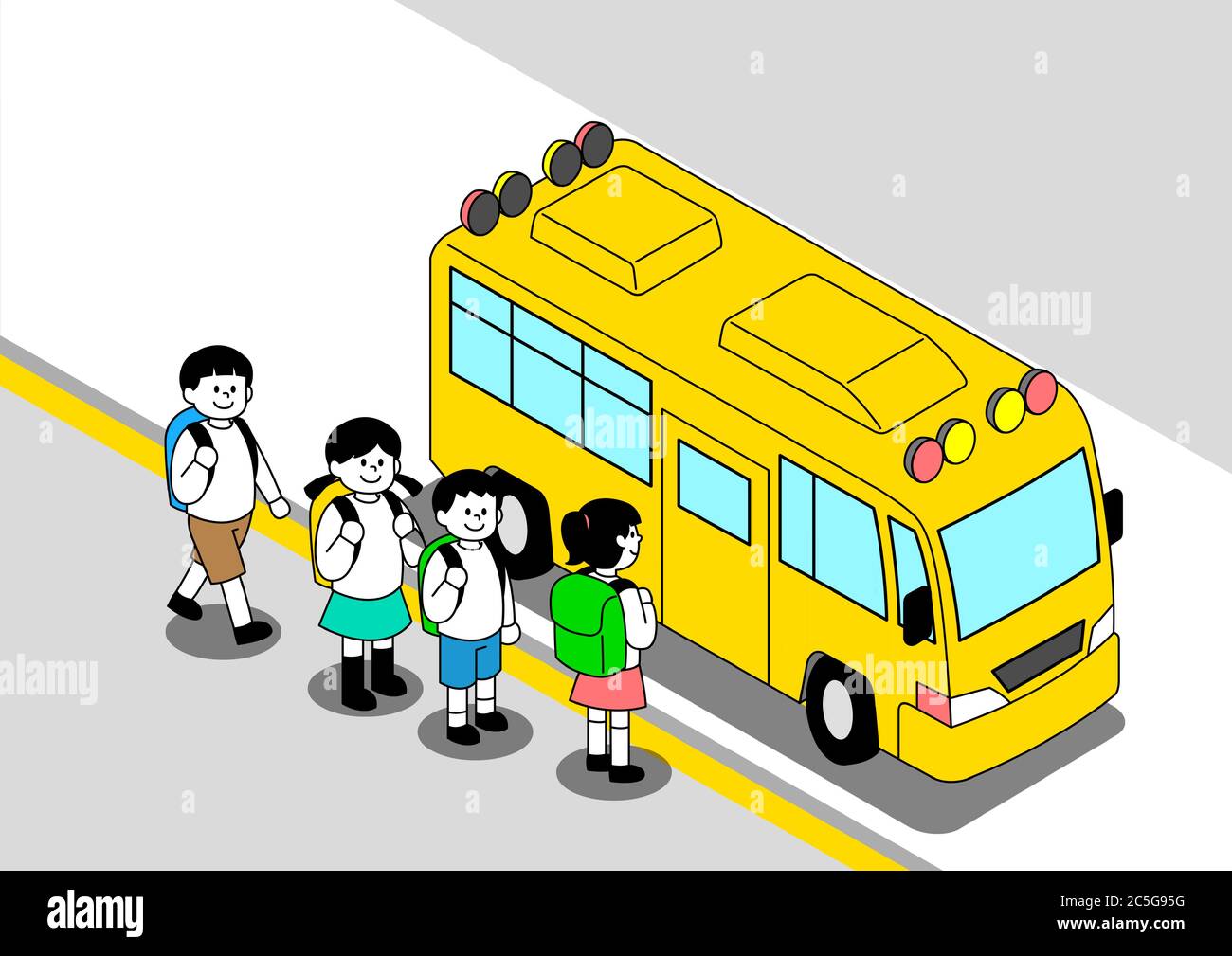 Children traffic safety concept illustration 009 Stock Vector