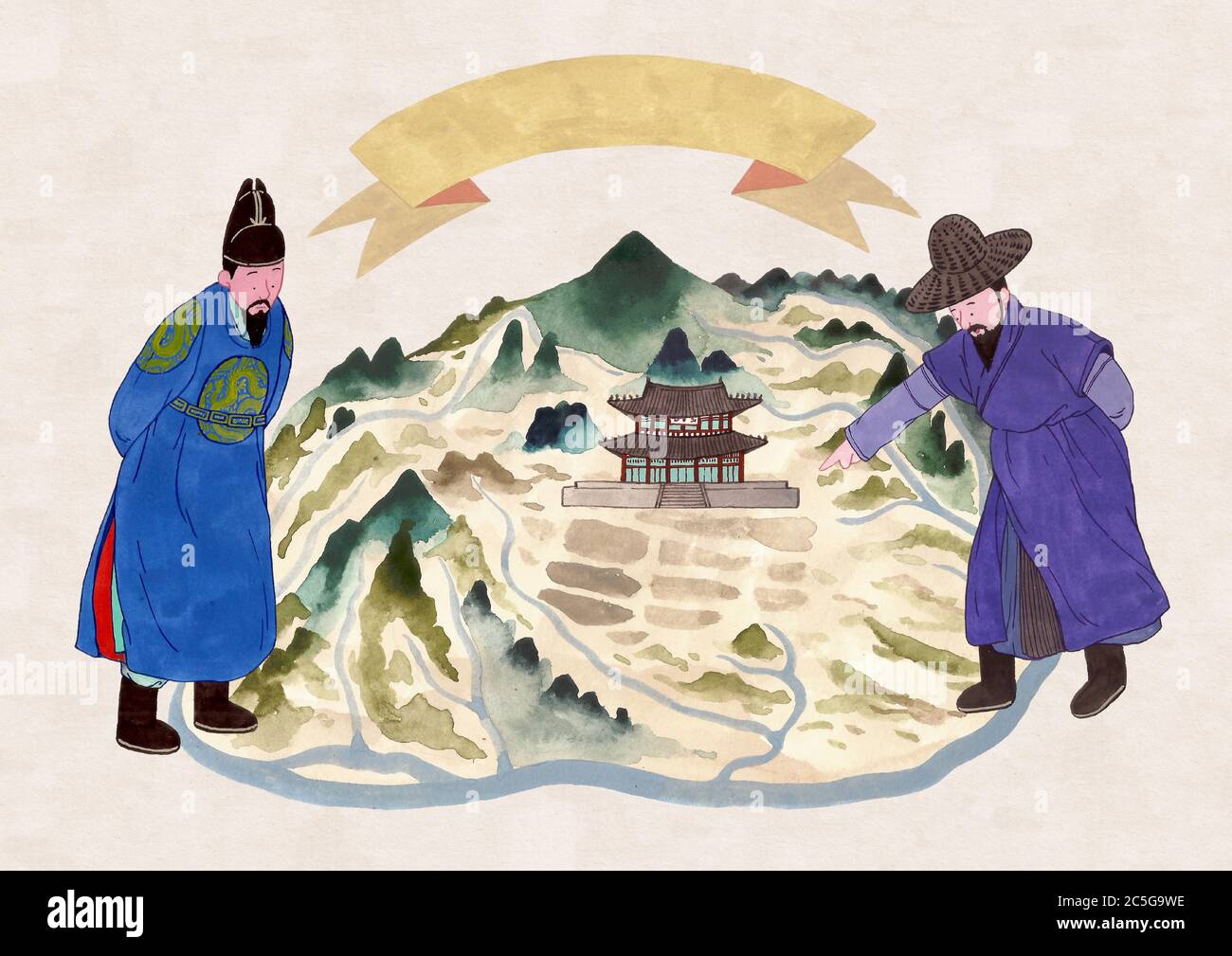 Hand drawn great people and historical events in Korea 004 Stock Vector