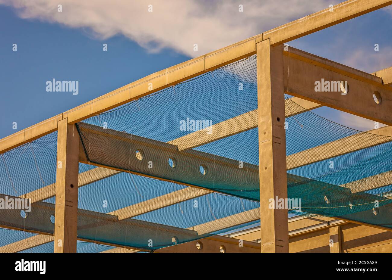 Construction Site With Precast Concrete Columns Beams And Walls Stock Photo Alamy