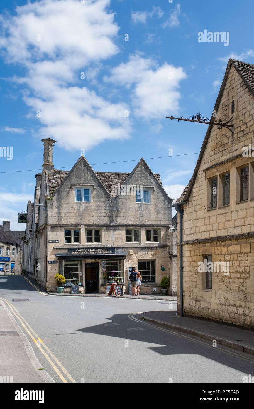 Cardynham house bistro and guest house along st marys street in Painswick, Cotswolds, Gloucestershire, England Stock Photo