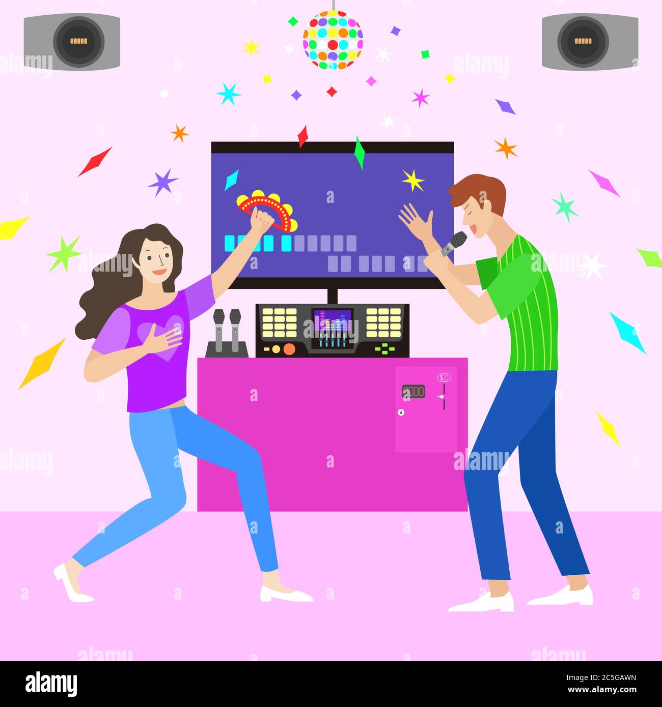 unmanned machinery and self service device in the store illustration