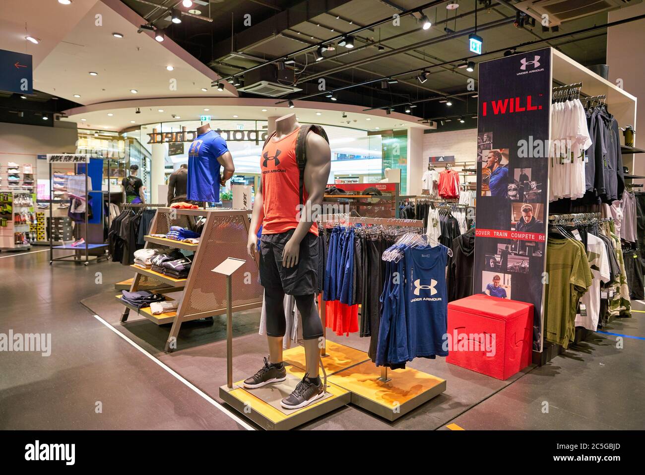 BERLIN, GERMANY - CIRCA SEPTEMBER, 2019: interior shot of Sportscheck store  in Mall of Berlin Stock Photo - Alamy