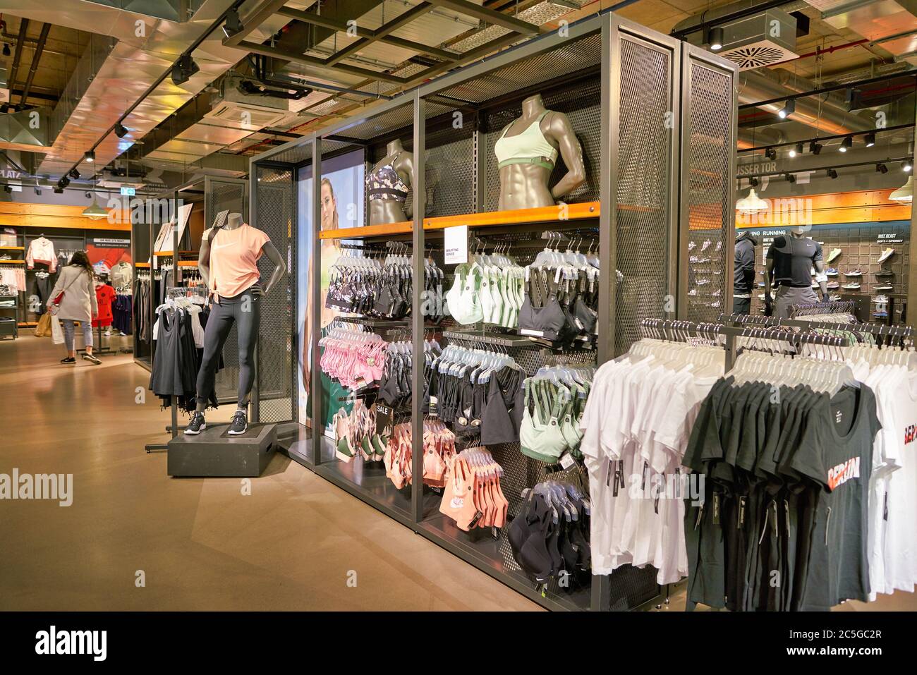 BERLIN, GERMANY - CIRCA SEPTEMBER, 2019: interior shot of Nike store in  Mall of Berlin Stock Photo - Alamy