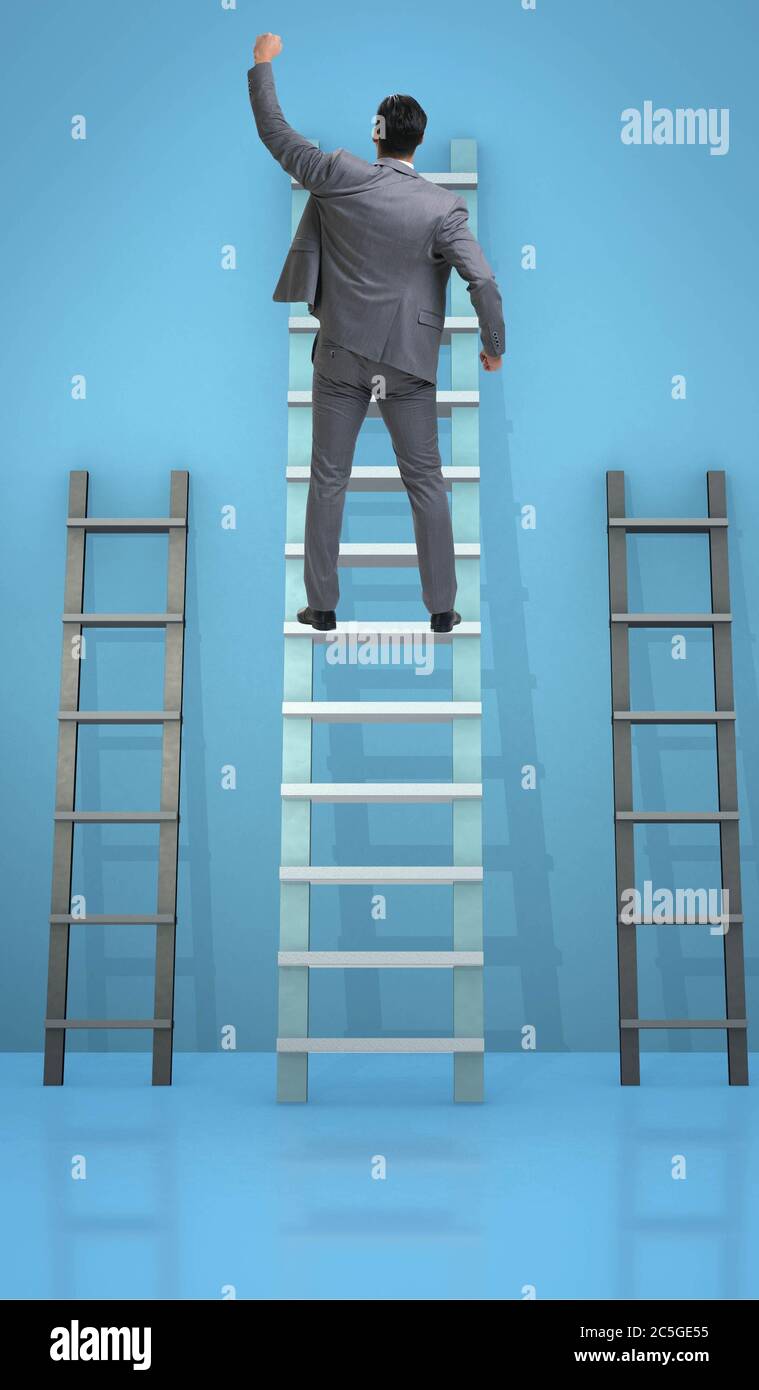 The career progression concept with various ladders Stock Photo - Alamy