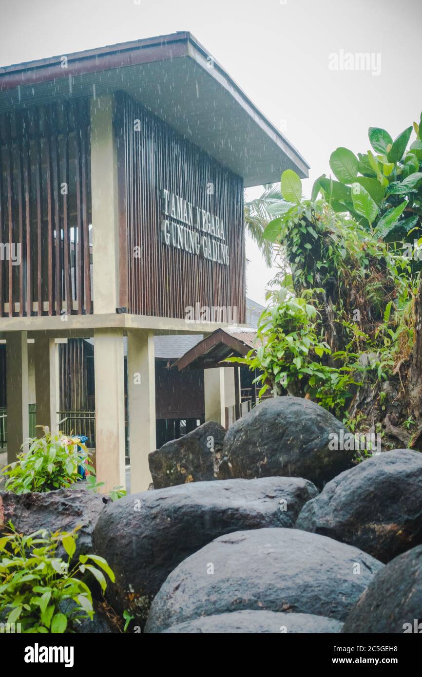The signboard of Taman Negara Gunung Gading or Gunung Gading National ...