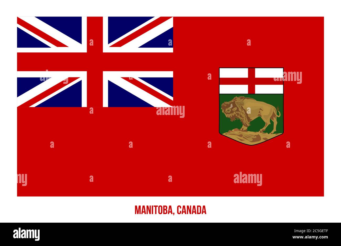 Manitoba Flag Vector Illustration on White Background. Provinces Flag