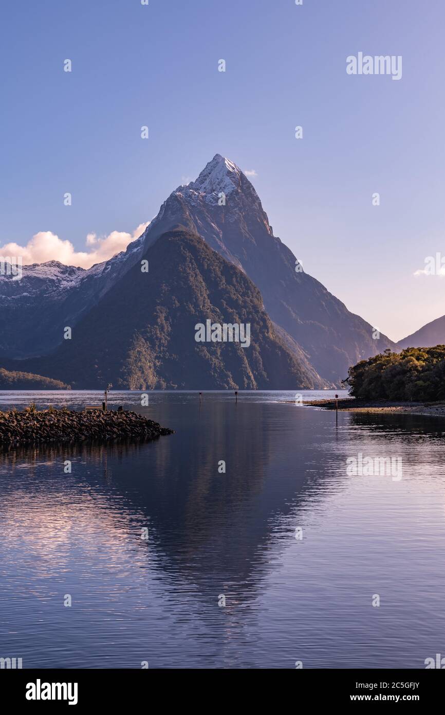 mitre-peak-milford-sound-new-zealand-stock-photo-alamy
