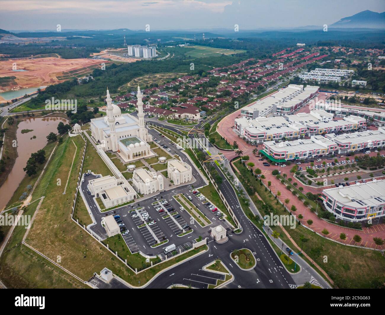 Seremban’s latest attraction, Masjid Sri Sendayan, has won praises from the public for its elegant and artistic Islamic architecture Stock Photo